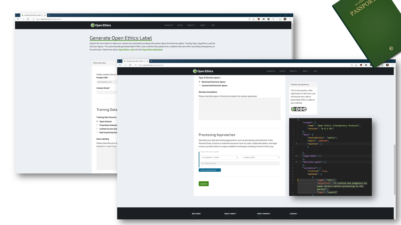 HITL configuration and its part in the Open Ethics Label disclosure form